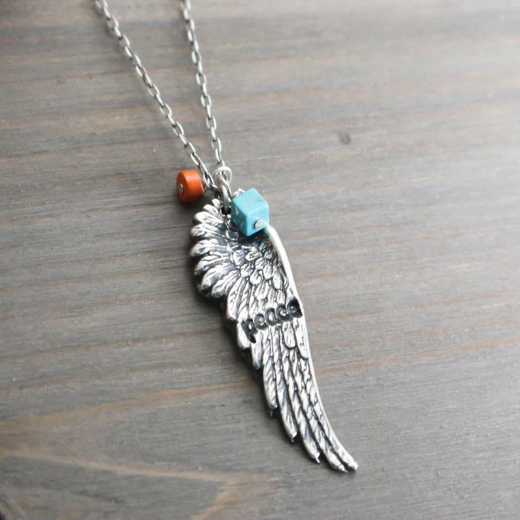 Sterling Hipster Angel Wing Necklace-Womens-LittleGreenRoomJewelry-LittleGreenRoomJewelry